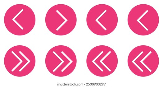 Left right icon. Circular icon set. Chevron left. Chevron right