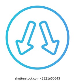 Left right icon in gradient line style, use for website mobile app presentation