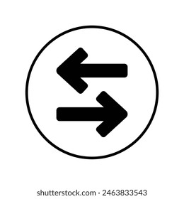 left and right icon with white background vector stock illustration