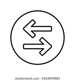 left and right icon with white background vector stock illustration