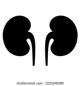 Icono del vector renal izquierdo y derecho sobre fondo blanco. El concepto de órganos internos humanos es monocromo.