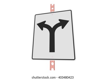 Left or right only - 3d illustration of roadsign isolated on white background