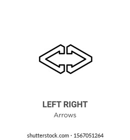 Left right outline vector icon. Thin line black left right icon, flat vector simple element illustration from editable arrows concept isolated on white background