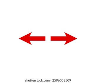 Left and Right Red Arrows Icon Vector Isolated 