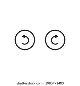 Left and Right Rotate Icon Vector Isolated on White Background