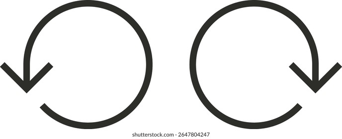 left right rotate sign icon vector