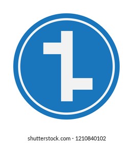 left and right side road traffic sign vector icon, modern design, flat style, blue and white color