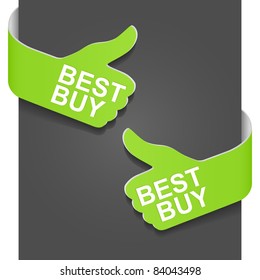 Left and right side sign - BEST BUY. Vector illustration.