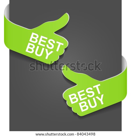 Left and right side sign - BEST BUY. Vector illustration.