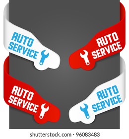 Left and right side signs - Auto service. Vector illustration.