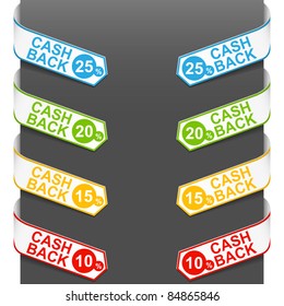 Left and right side signs - CASH BACK. Vector illustration.