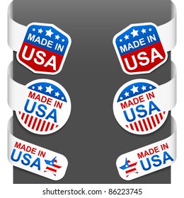 Left and right side signs - MADE IN USA. Vector illustration.