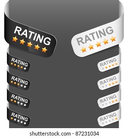 Left and right side signs - Rating. Vector illustration.