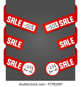 Left and right side signs - Sale. Vector illustration.