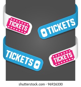 Left and right side signs - Tickets. Vector illustration.