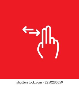 Links und rechts verschiebende Gesten Symbole, Grafikanlagen, Vektorgrafiken.