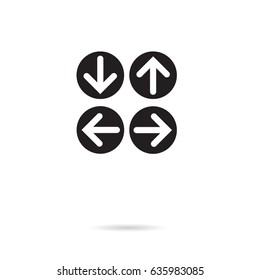 left right top down vector flat icon