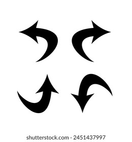 Left, right, up, down arrows vector icon isolated on white background.