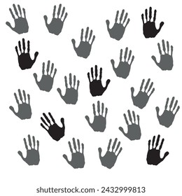 left- and right-handed handprints. People with special needs. Vector drawing EPS 10