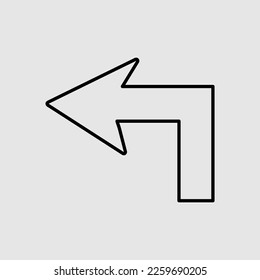 ilustración de icono de flecha de lado izquierdo sobre fondo blanco