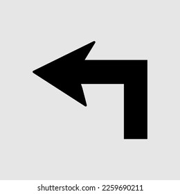 ilustración del icono de la flecha del lado izquierdo sobre fondo blanco..eps