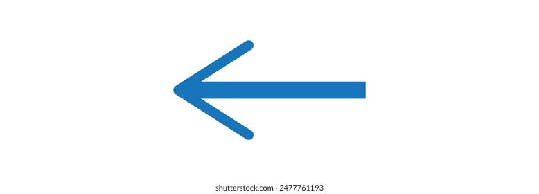 Left side blue arrow directional highlight. Arrow sign symbol ,Icon blue arrow direction on a white background.