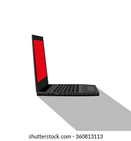 Left Side Computer Notebook Vector Illustration