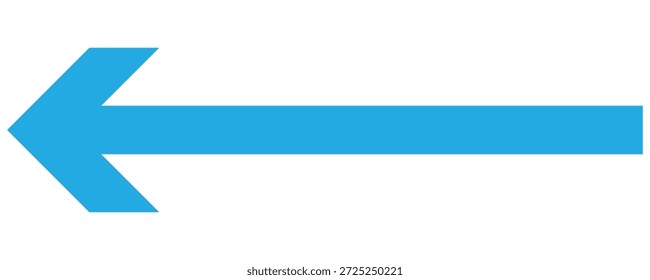 Left side directional blue long arrows.  Navigation Symbols. Long arrow Icon vector illustrator. isolated on white background. 