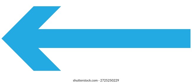 Left side directional blue long arrows.  Navigation Symbols. Long arrow Icon vector illustrator. isolated on white background. 