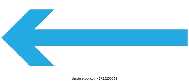 Left side directional blue long arrows.  Navigation Symbols. Long arrow Icon vector illustrator. isolated on white background. 