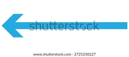 Left side directional blue long arrows.  Navigation Symbols. Long arrow Icon vector illustrator. isolated on white background. 