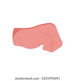 Left Side Fist Hand Gesture Icon, Vector illustration