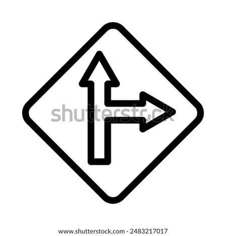 Left side road icon linear logo mark in black and white