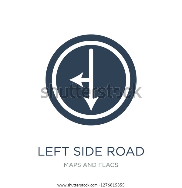 left side road icon vector on white\
background, left side road trendy filled icons from Maps and Flags\
collection, left side road vector\
illustration