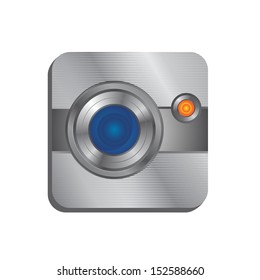 left sided lens silver camera user interface icon
