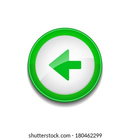 Left Sign Circular Green Vector Web Button Icon