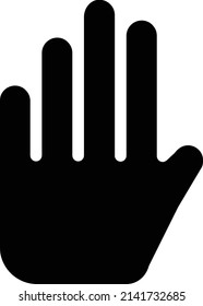 Left Stop Icon, Hand Gestures And Symbol Isolated On White Background.