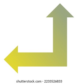 Gradiente de icono de flecha de la izquierda y la dirección recta