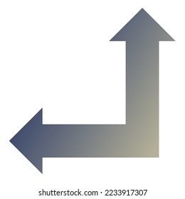Gradiente de icono de flecha de la izquierda y la dirección recta