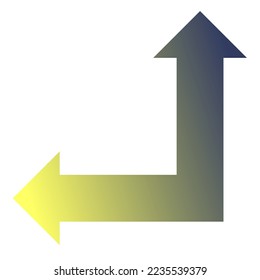 Gradiente de icono de flecha de la izquierda y la dirección recta