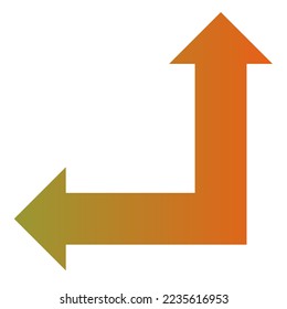 Gradiente de icono de flecha de la izquierda y la dirección recta