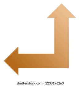 Gradiente de icono de flecha de la izquierda y la dirección recta