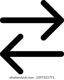 Left swap single vector line icon