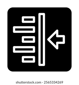 Left text alignment icon. Concept of formatting, editing, and writing.