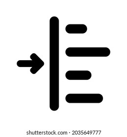 Left text icon.margin,editing (vector illustration)