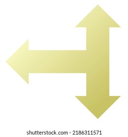 Linker Drei-Wege-Pfeil-Symbol Gradient-Vektorgrafik