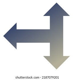 Left Three Way Arrow Icon Gradient Vector