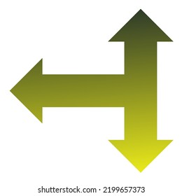 Linker Drei-Wege-Pfeil-Symbol Gradient-Vektorgrafik
