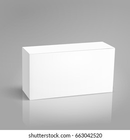 left tilt blank paper box 3d illustration, can be used as design element, isolated gray background, elevated view