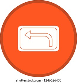 left turn ahead Glyph Round Circle Multi color BG